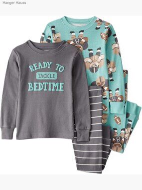 4-Piece Snug-Fit Cotton Pajama Set for Toddler Boys